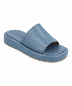 Journee Collection | Blue Denrie Platform Slide - Women