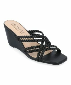 Journee Collection | Black Baylen Wedge Slide - Women