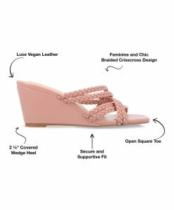 Journee Collection | Blush Baylen Wedge Slide - Women -High heel Store zu111769741 alt 2 tm1673623501
