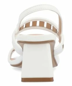Journee Collection | White Ismay Sandal - Women -High heel Store zu111769847 alt 3 tm1673623501