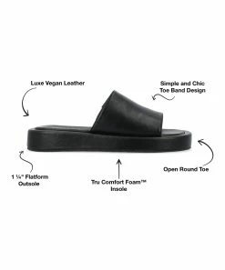 Journee Collection | Black Denrie Platform Slide - Women -High heel Store zu111777118 alt 4 tm1673623501