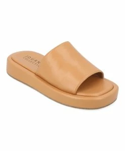 Journee Collection | Tan Denrie Platform Slide - Women