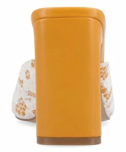 Journee Collection | Orange & White Daivia Slide - Women -High heel Store zu111777201 alt 3 tm1673623501