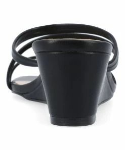 Journee Collection | Black Takarah Wedge Slide - Women -High heel Store zu111777842 alt 3 tm1673623501